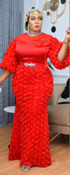 Red rose dress