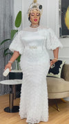 White rose dress
