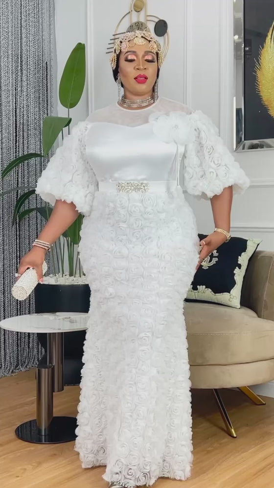 White rose dress