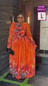 Orange flowing dress