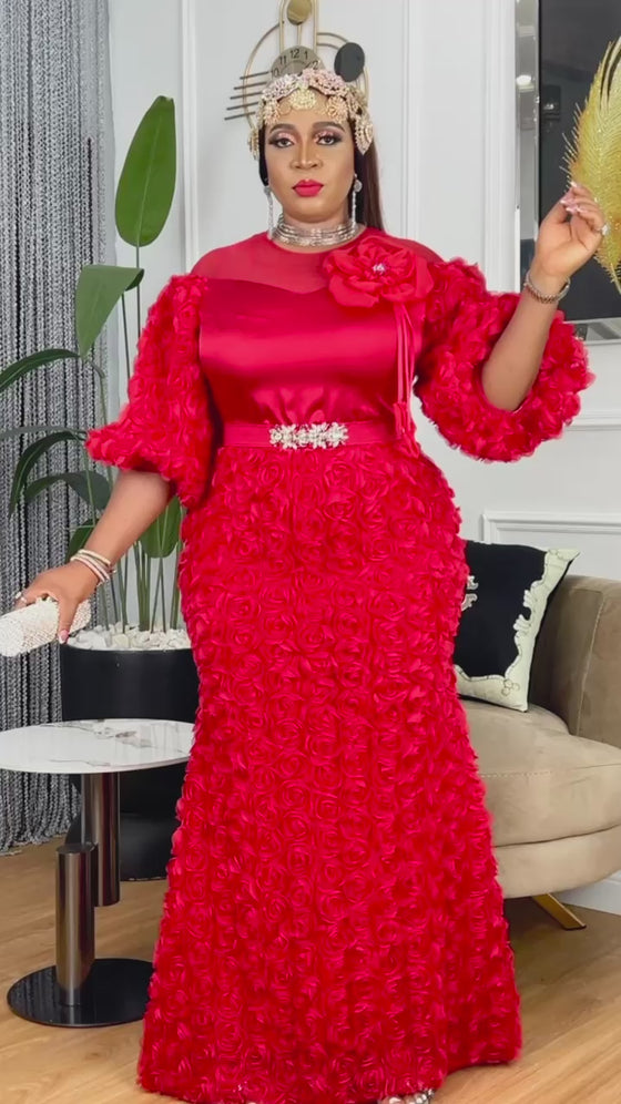 Red rose dress